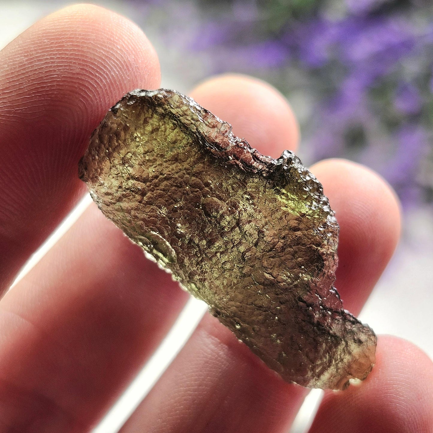 Moldavite Angel Chime Specimen 3.31g, Genuine Raw Moldavite Crystal
