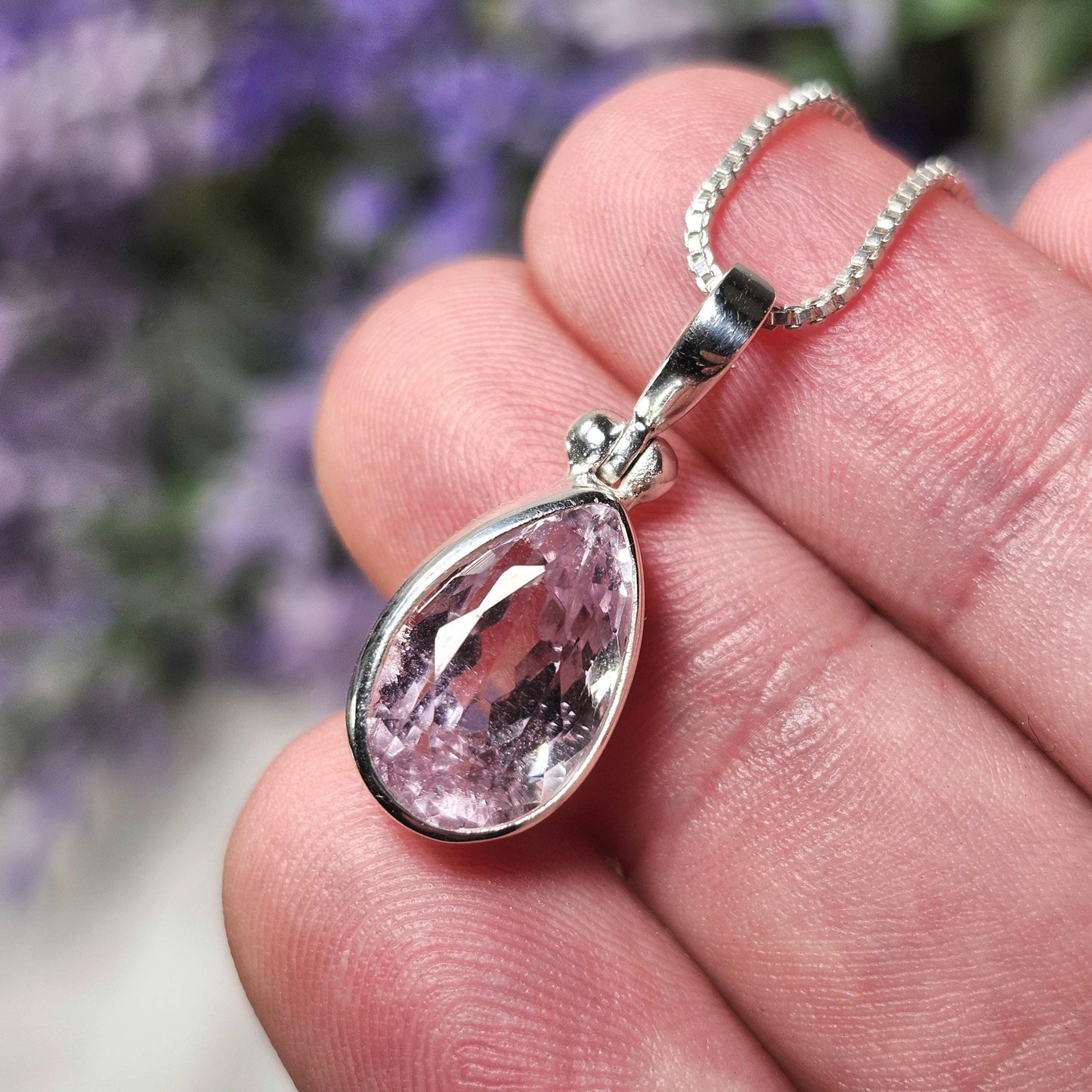 Faceted Kunzite Pendant