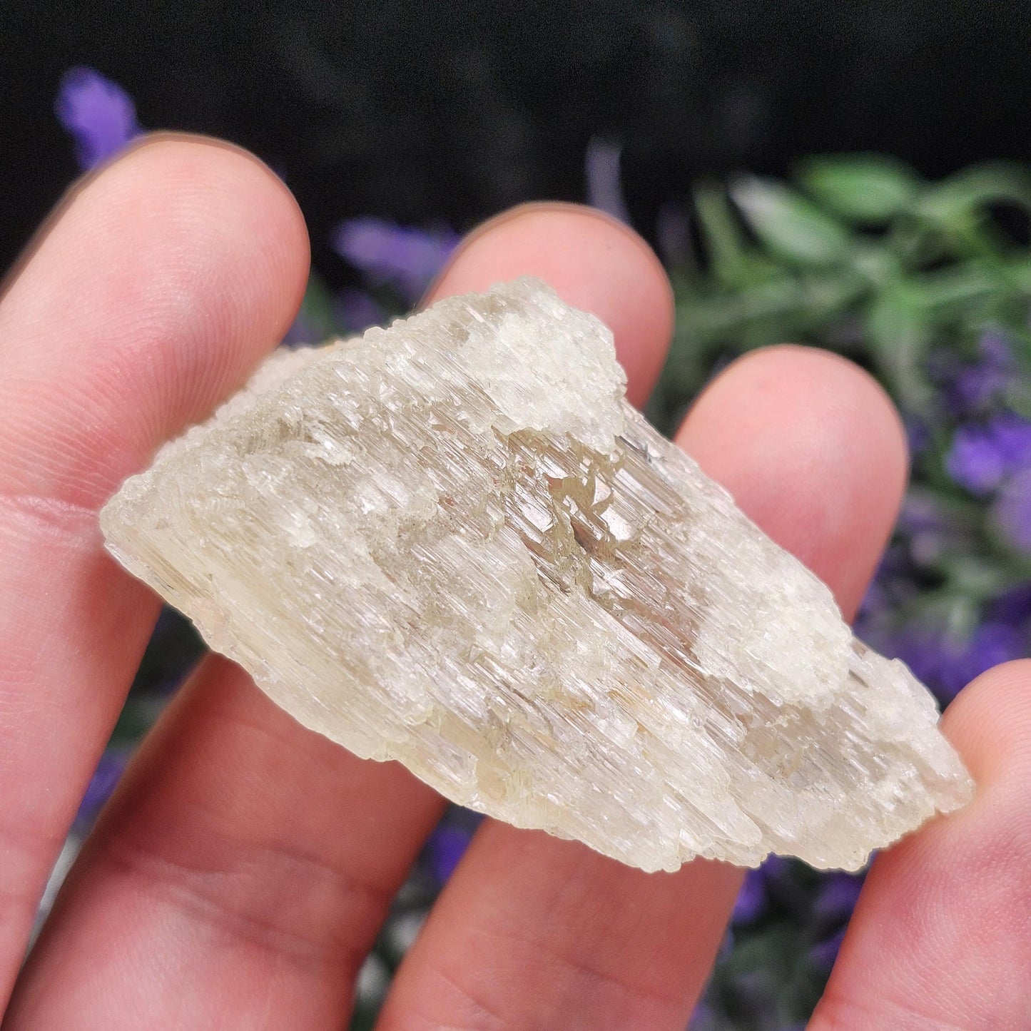 Etched Yellow Kunzite Crystal