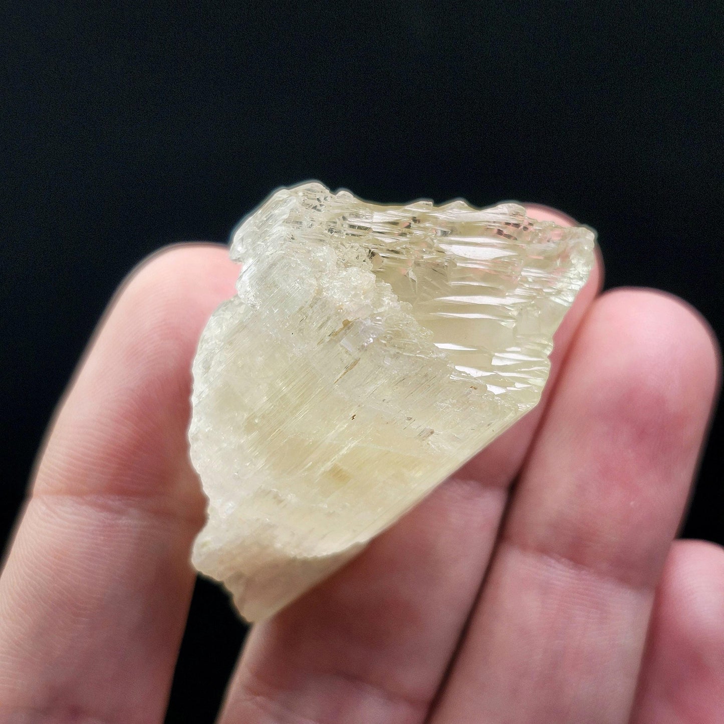 Etched Yellow Kunzite Crystal