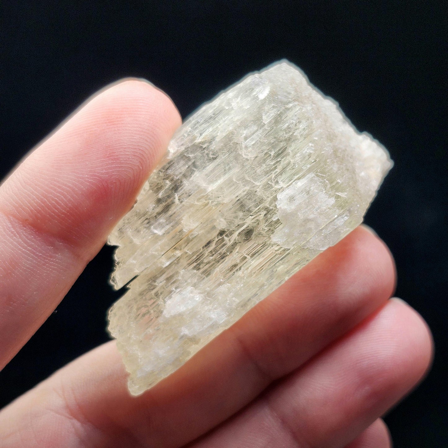 Etched Yellow Kunzite Crystal