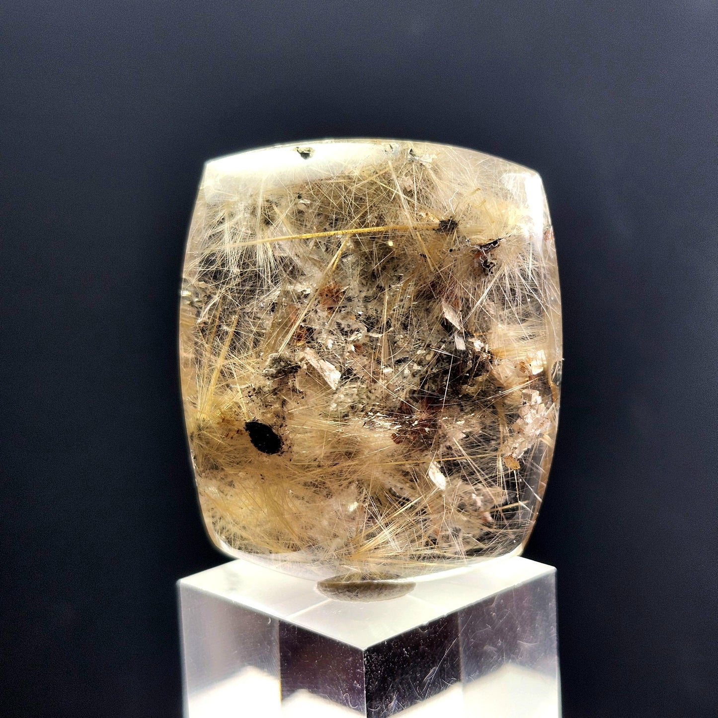 Polished Hematite Rutile Star Cabochon