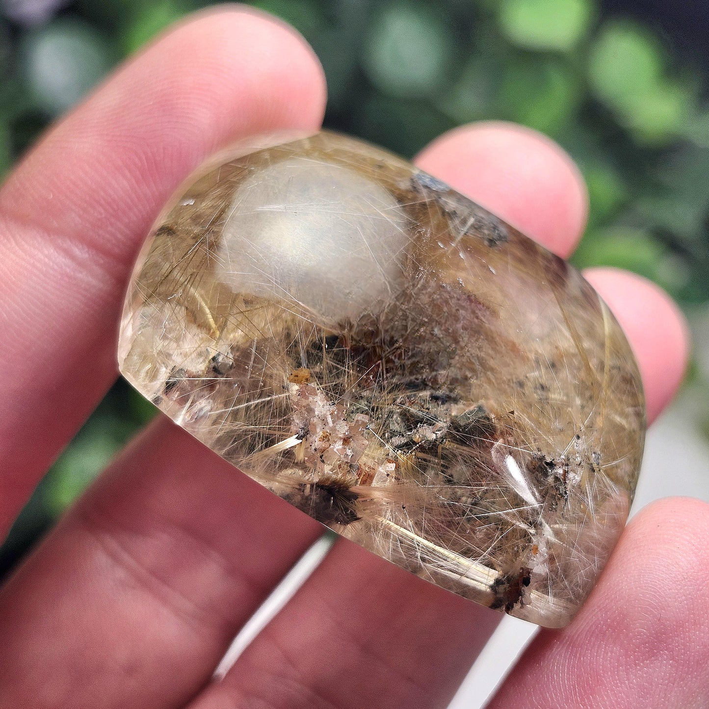 Polished Hematite Rutile Star Cabochon