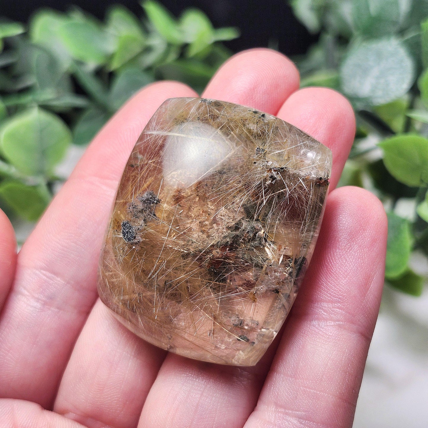 Polished Hematite Rutile Star Cabochon