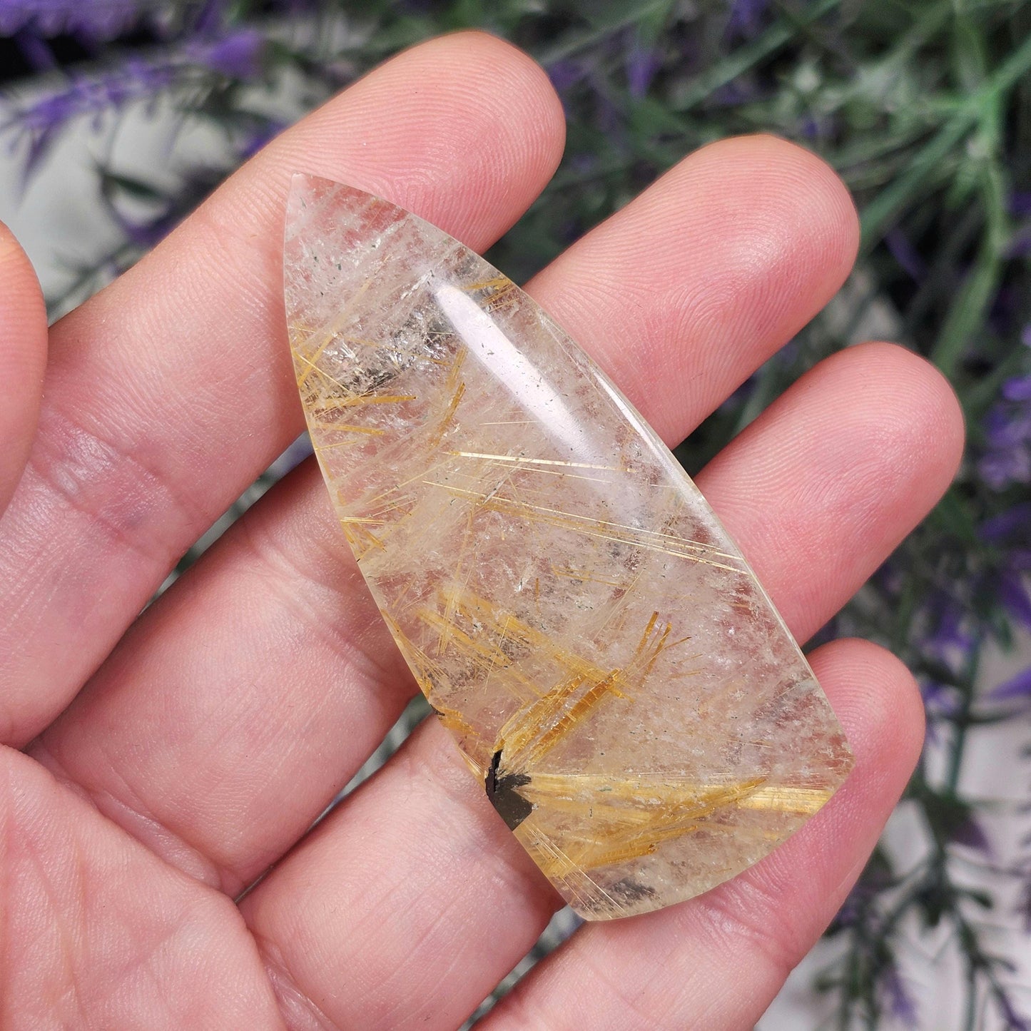Polished Hematite Rutile Star Cabochon