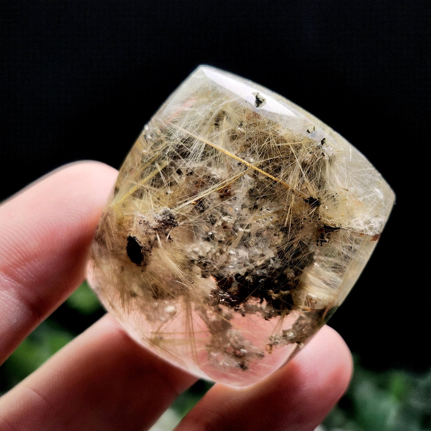 Polished Hematite Rutile Star Cabochon