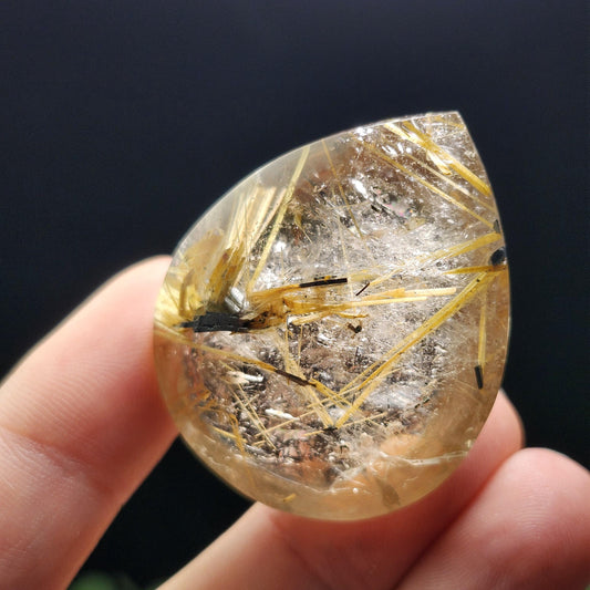 Polished Hematite Rutile Star Cabochon