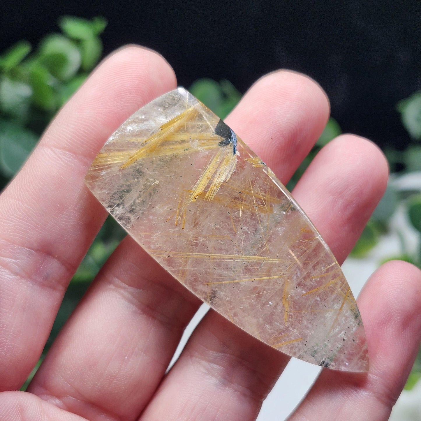 Polished Hematite Rutile Star Cabochon