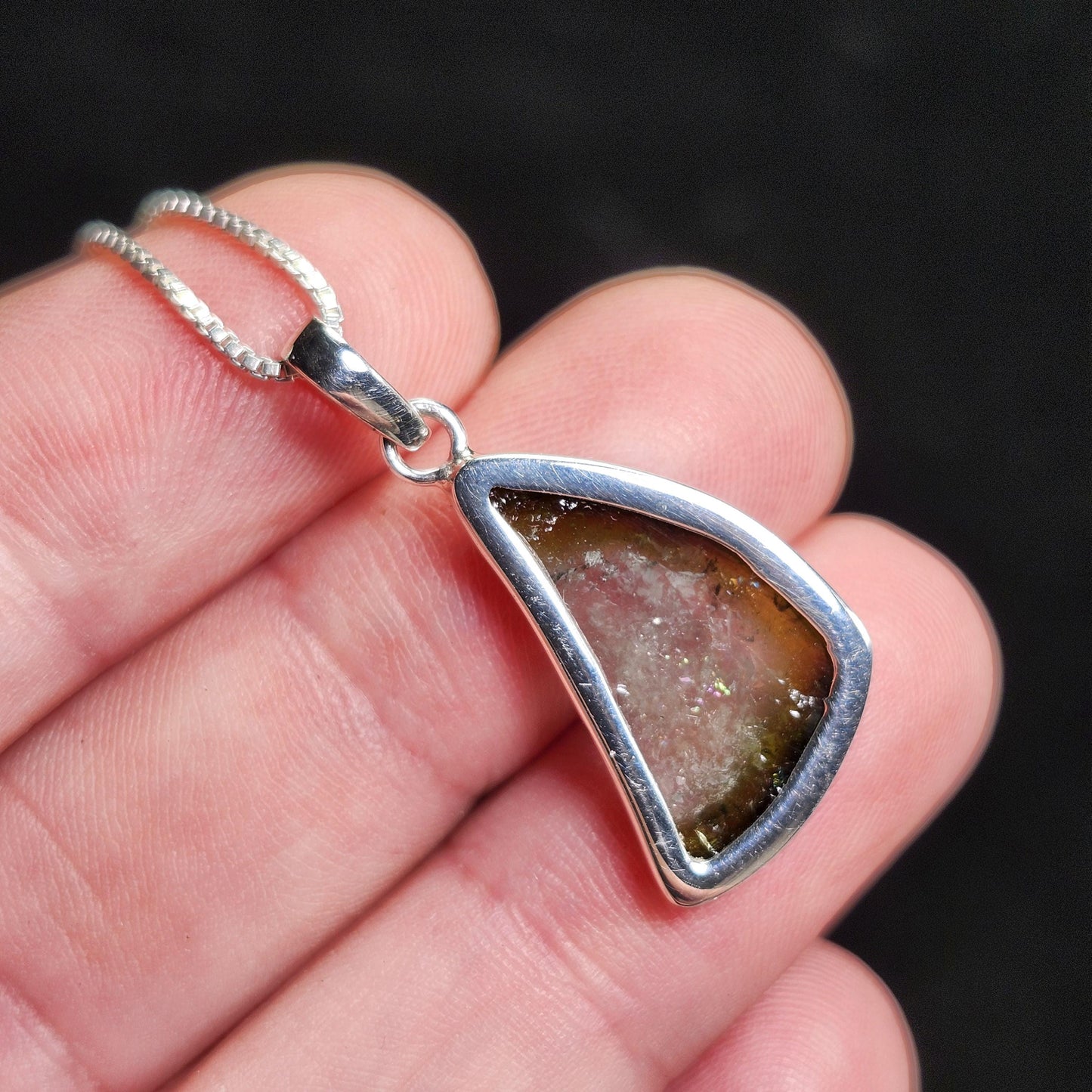 Green Watermelon Tourmaline Pendant
