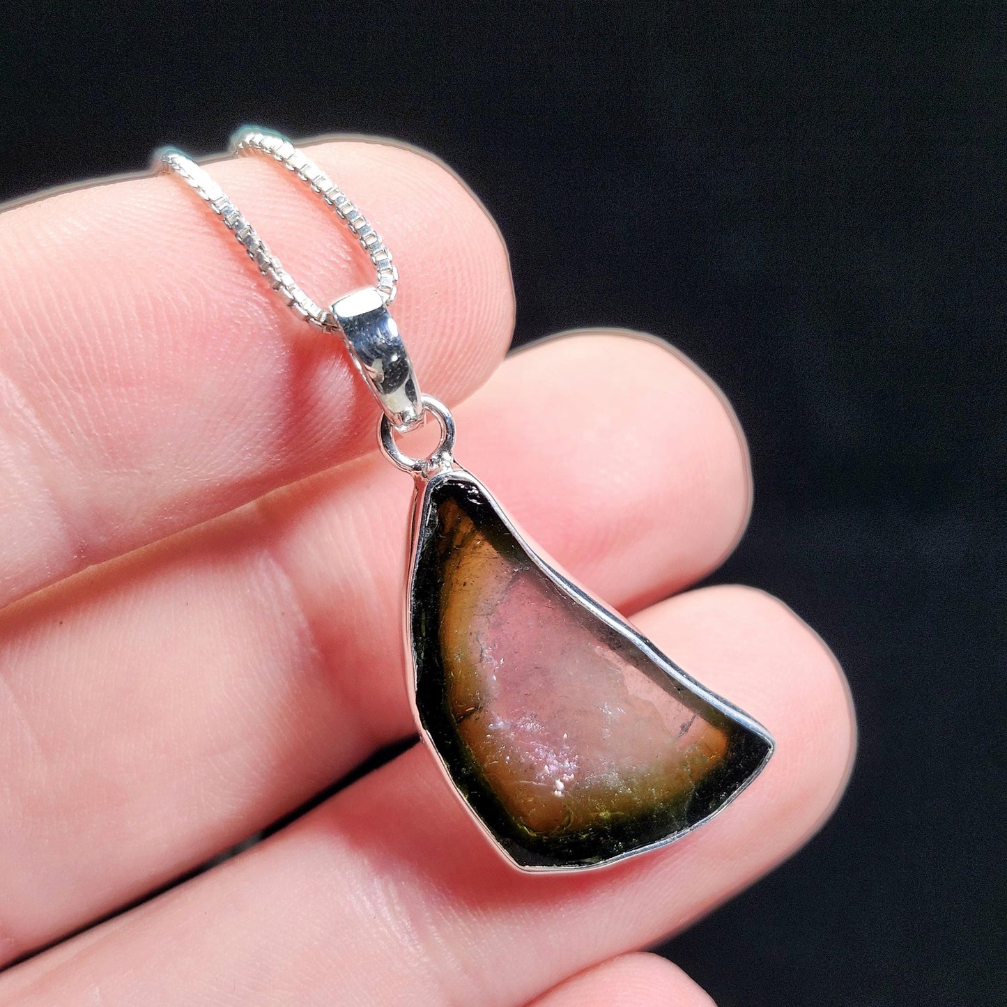 Green Watermelon Tourmaline Pendant