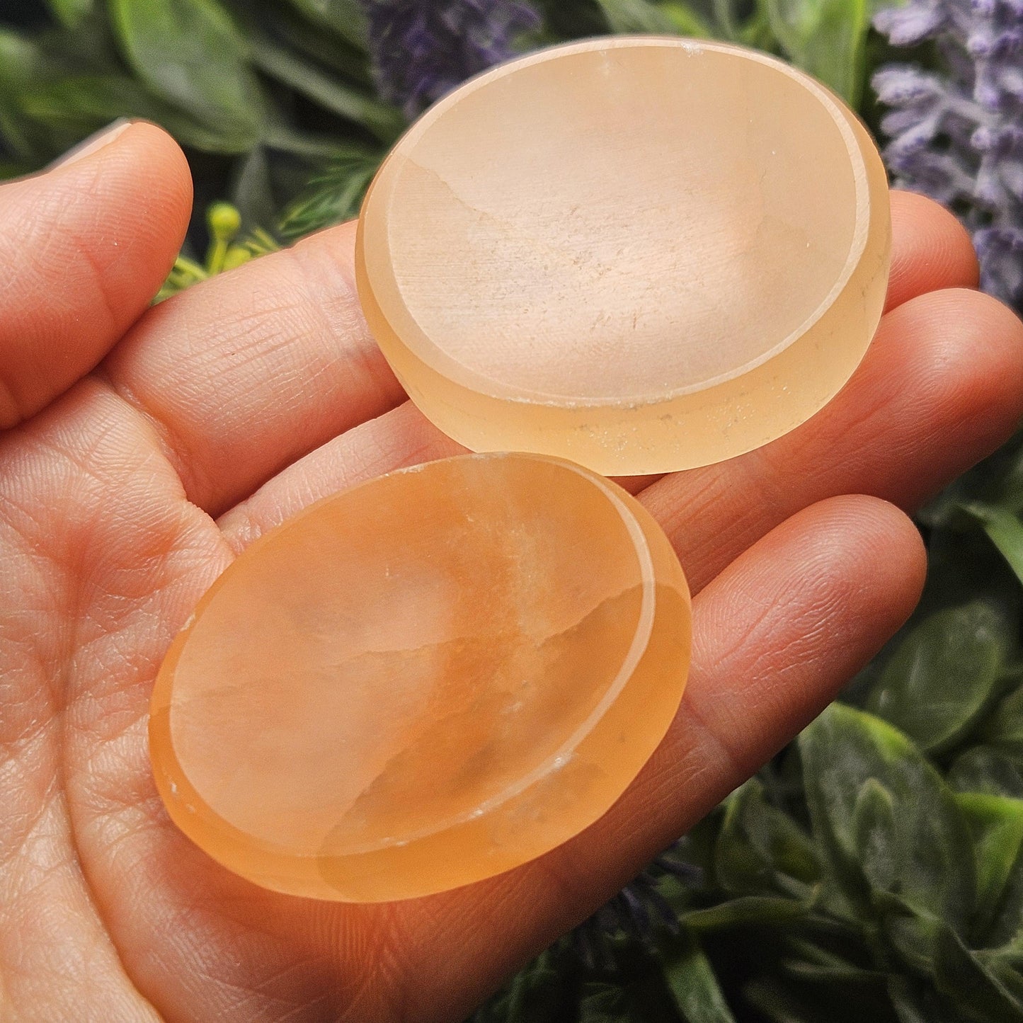 Peach Selenite Charging Plate