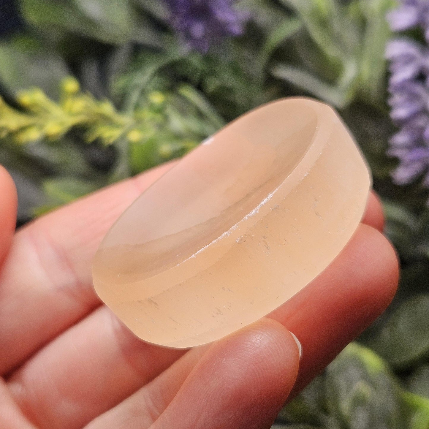 Peach Selenite Charging Plate