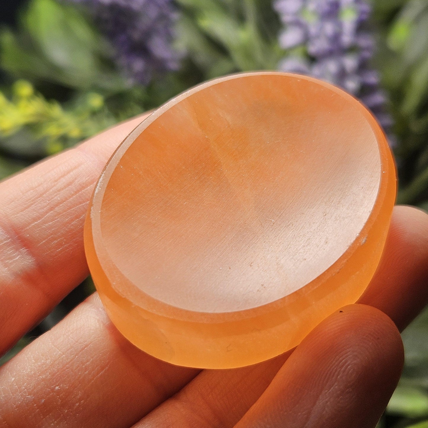 Peach Selenite Charging Plate