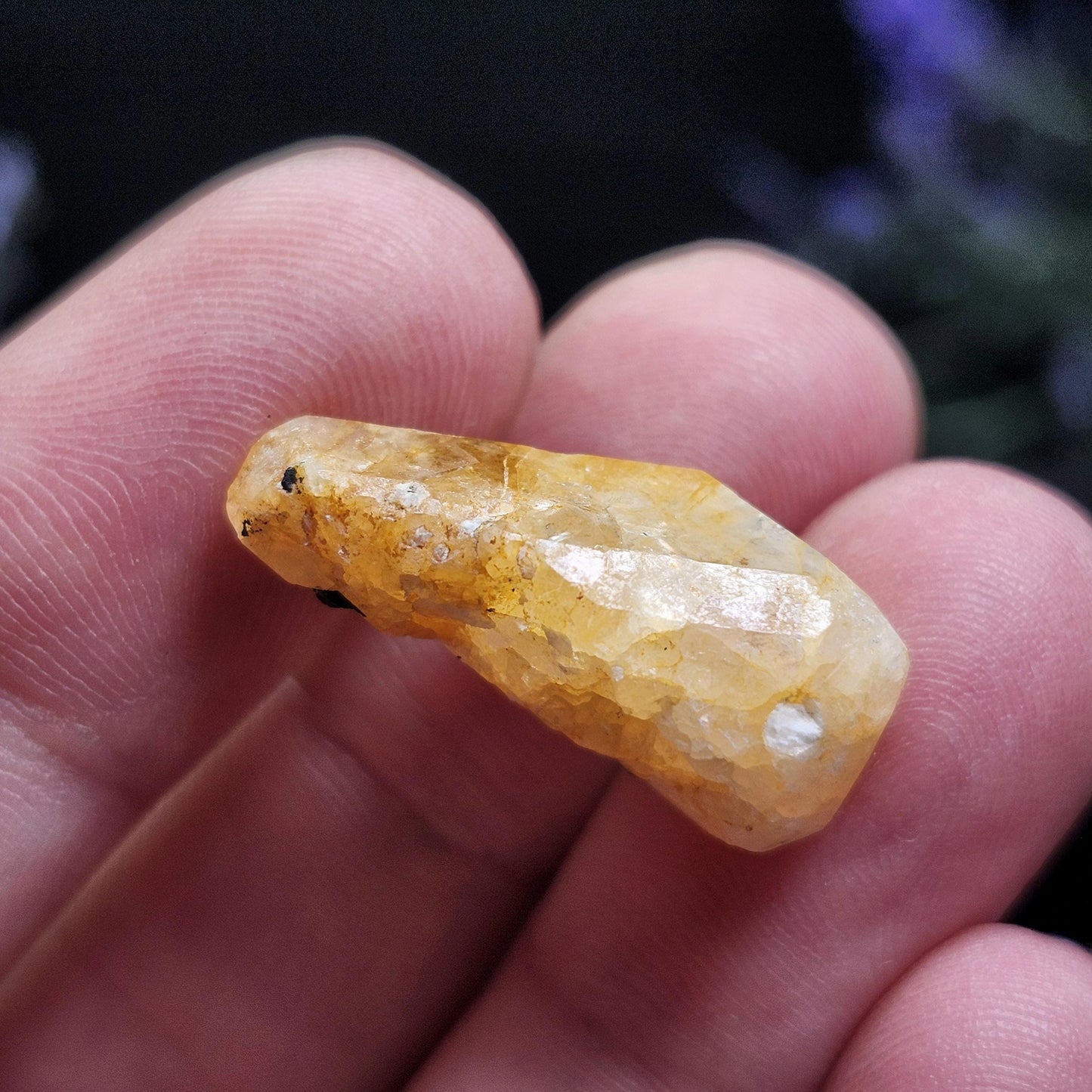 Golden Phenacite with Black Tourmaline Crystal