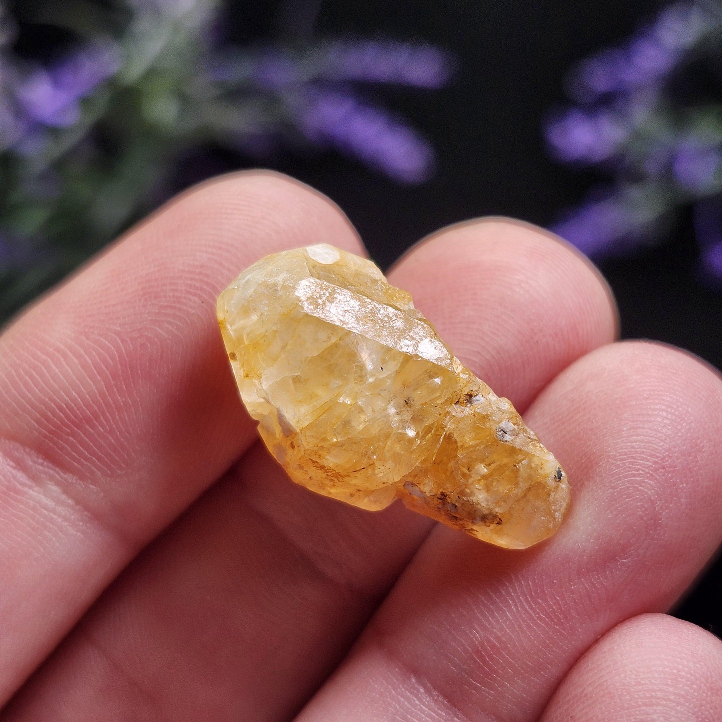 Golden Phenacite with Black Tourmaline Crystal