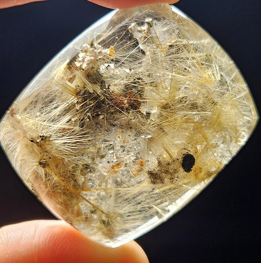 Polished Hematite Rutile Star Cabochon