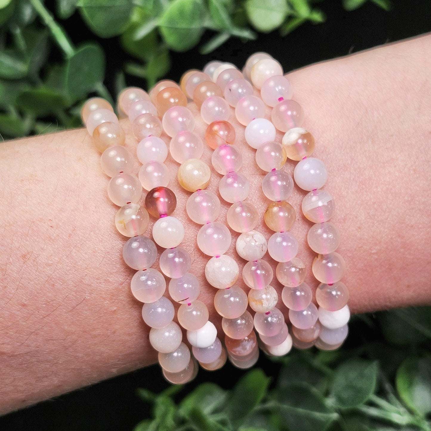 Cherry Blossom Agate Bracelet