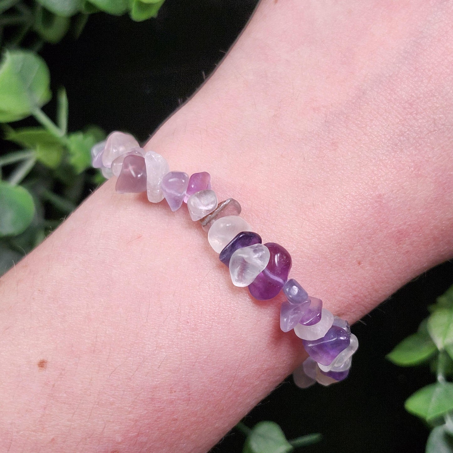 UV Reactive Rainbow Fluorite Bracelet
