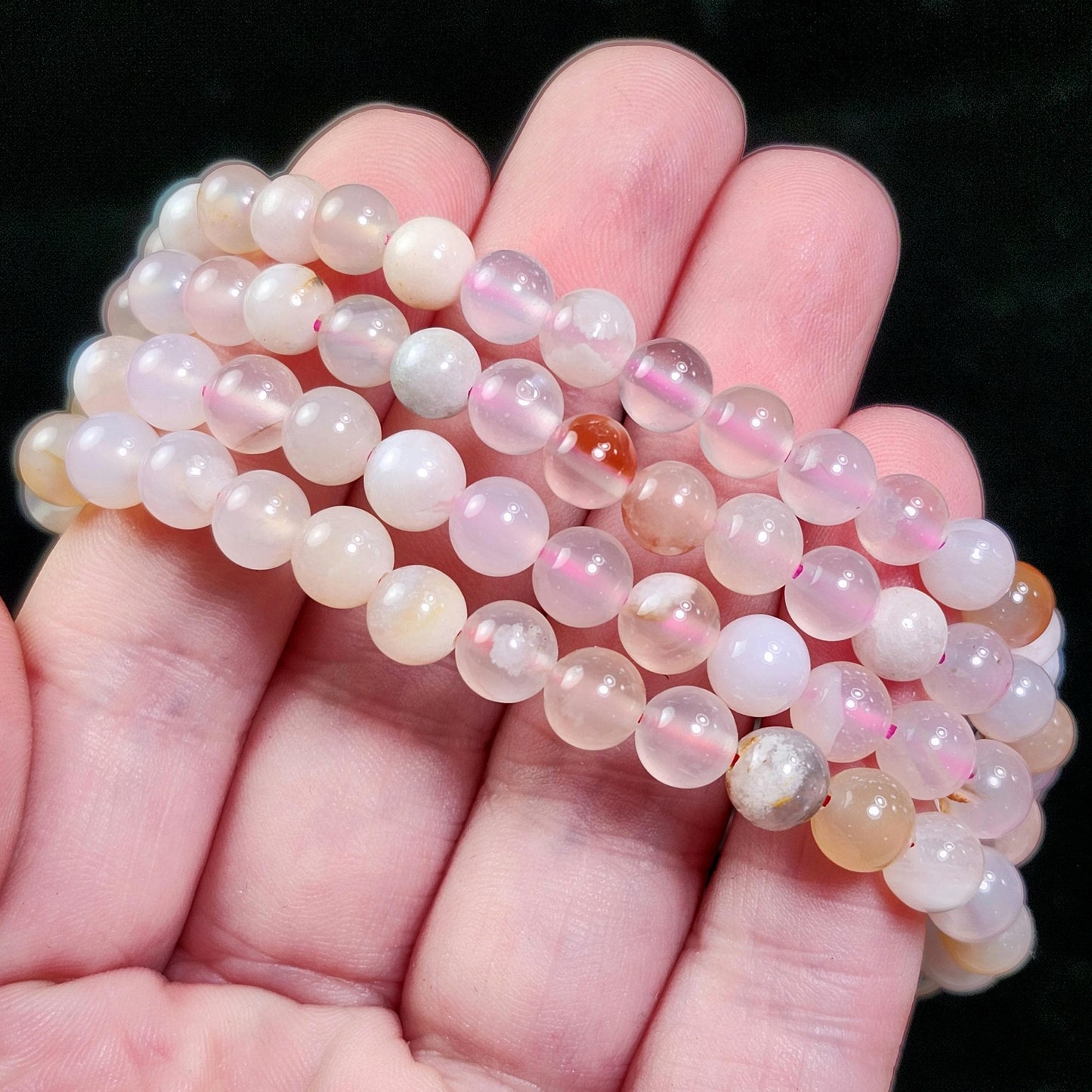 Cherry Blossom Agate Bracelet