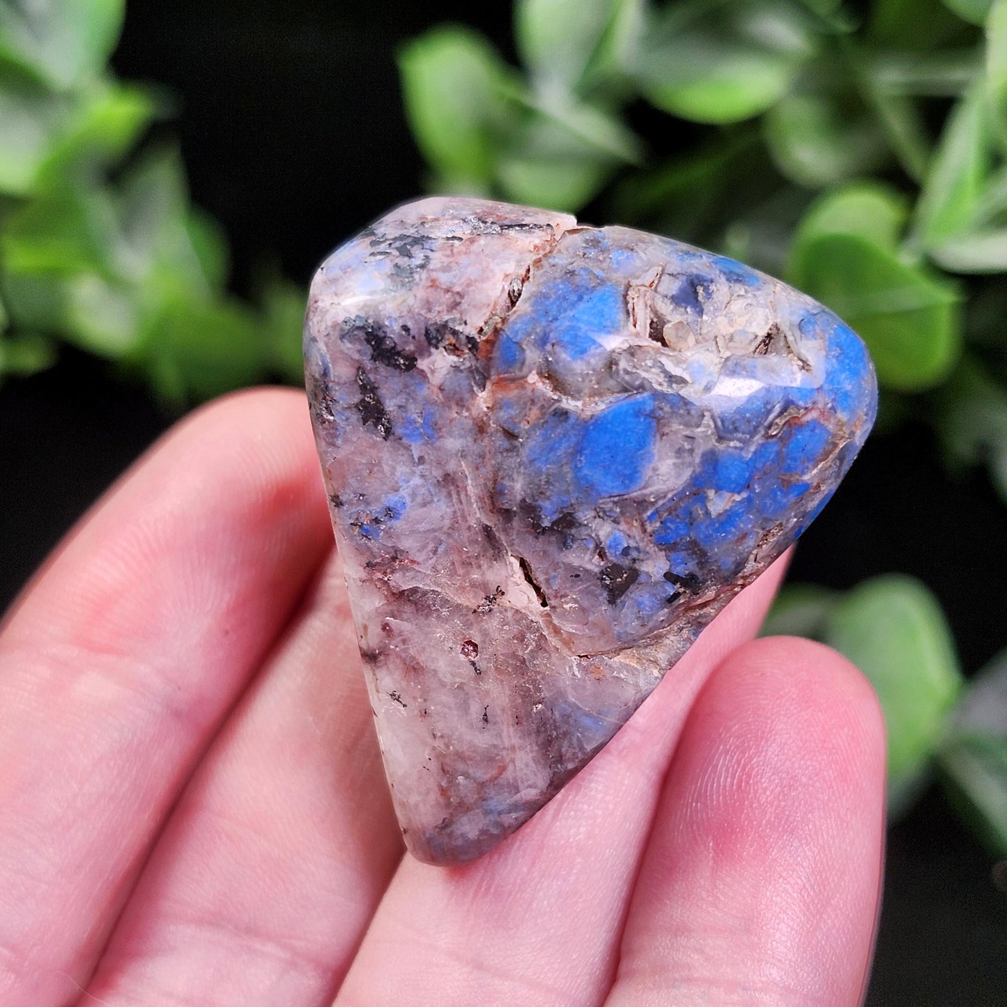 Polished Papagoite in Quartz Crystal