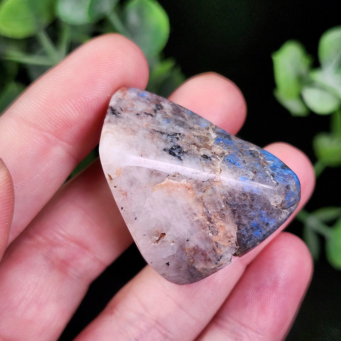 Polished Papagoite in Quartz Crystal
