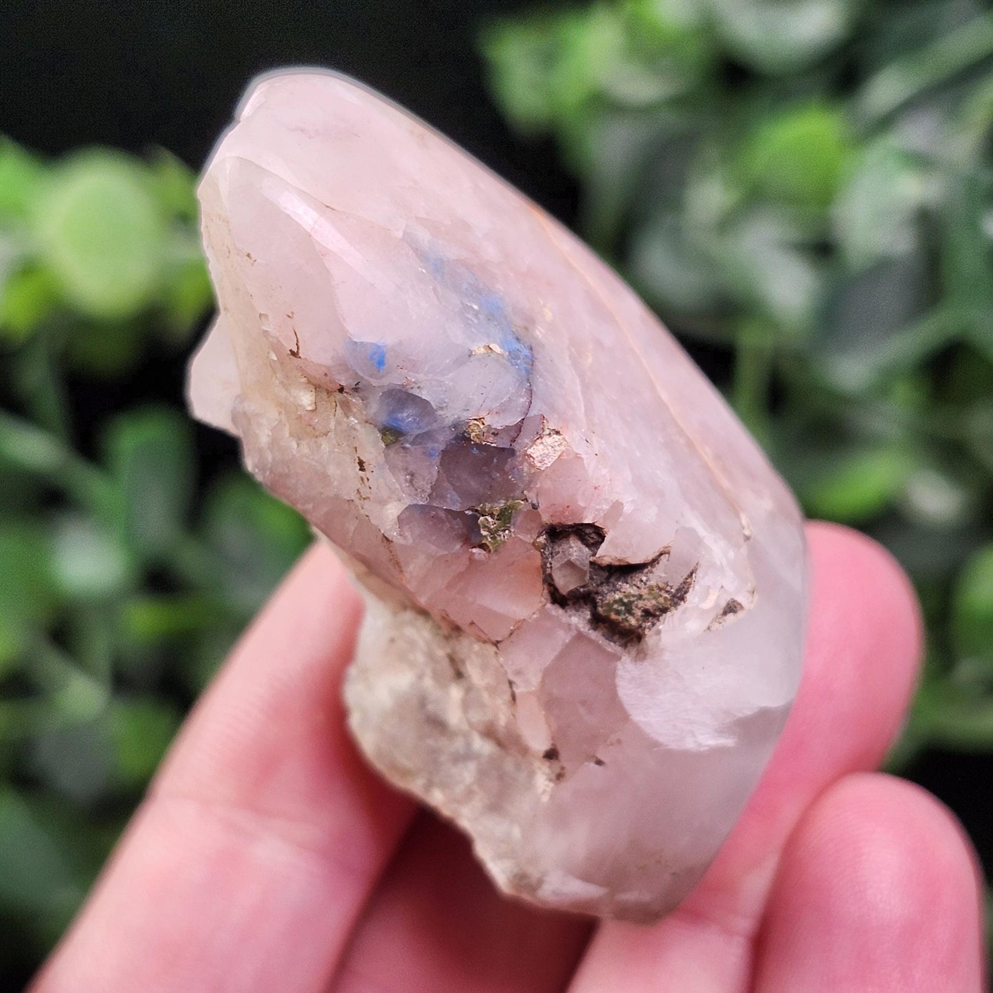 Polished Papagoite in Quartz Crystal