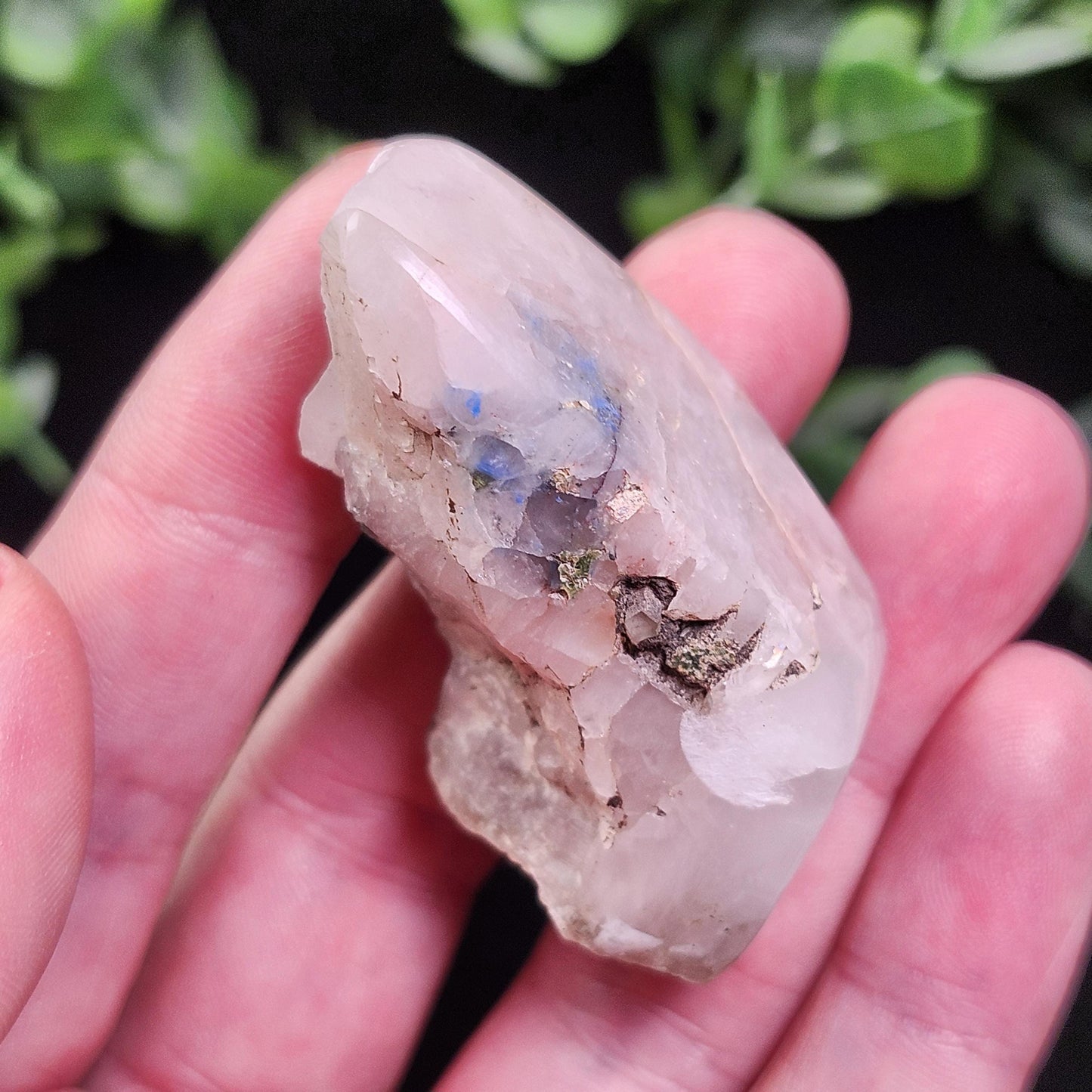 Polished Papagoite in Quartz Crystal