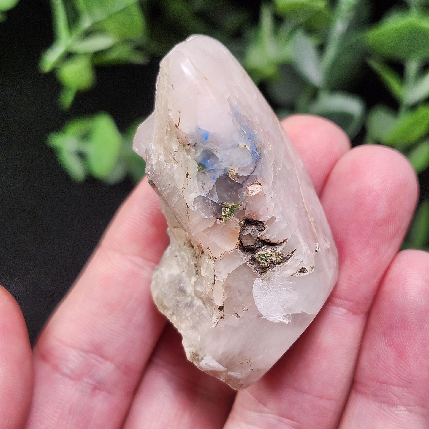 Polished Papagoite in Quartz Crystal