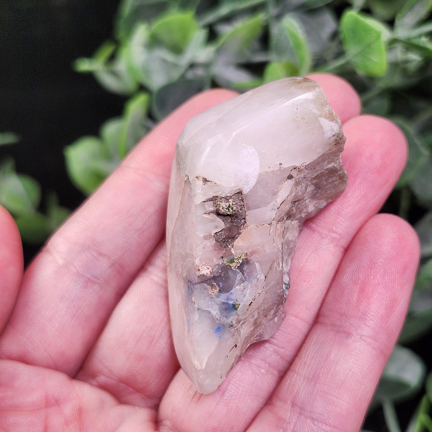 Polished Papagoite in Quartz Crystal