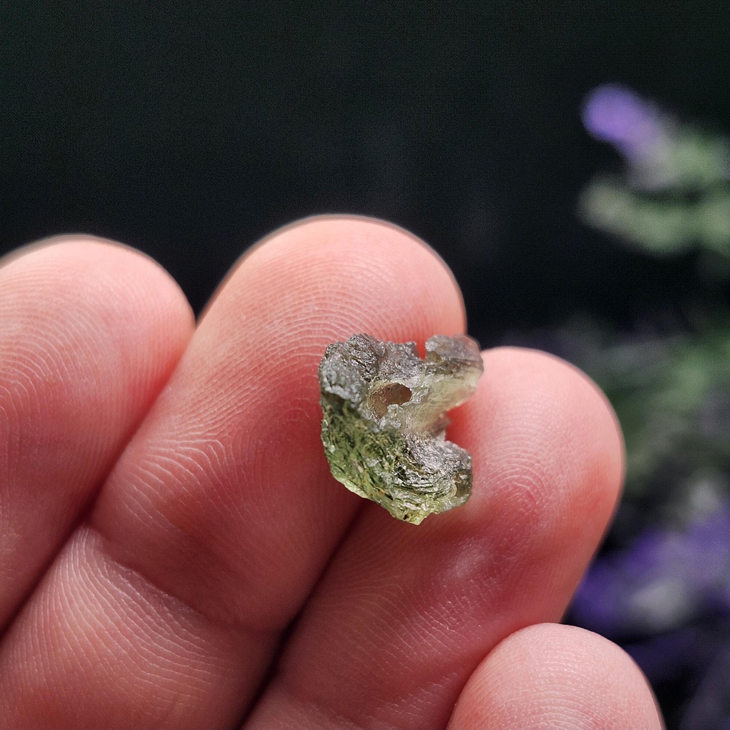 Moldavite with Natural HOLE
