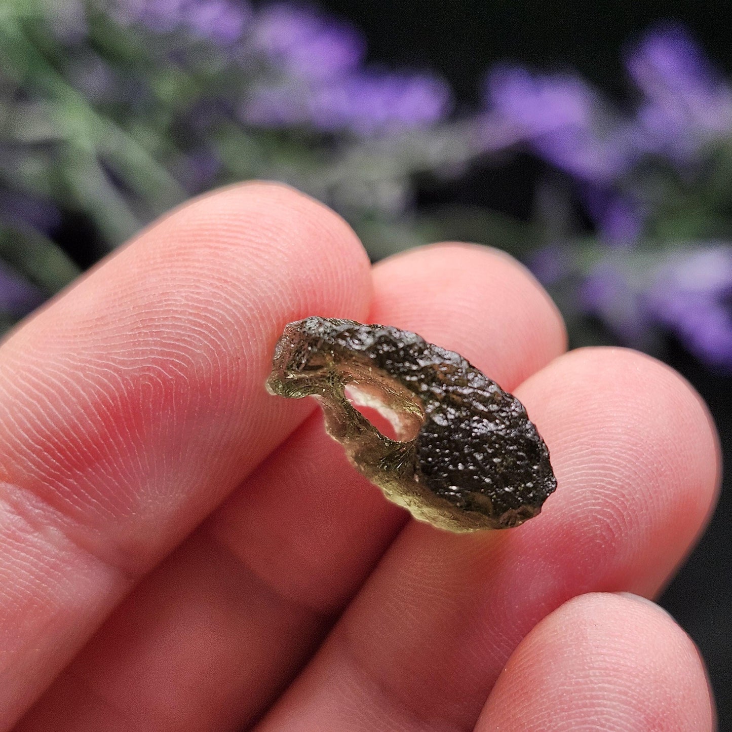 Moldavite with Natural HOLE