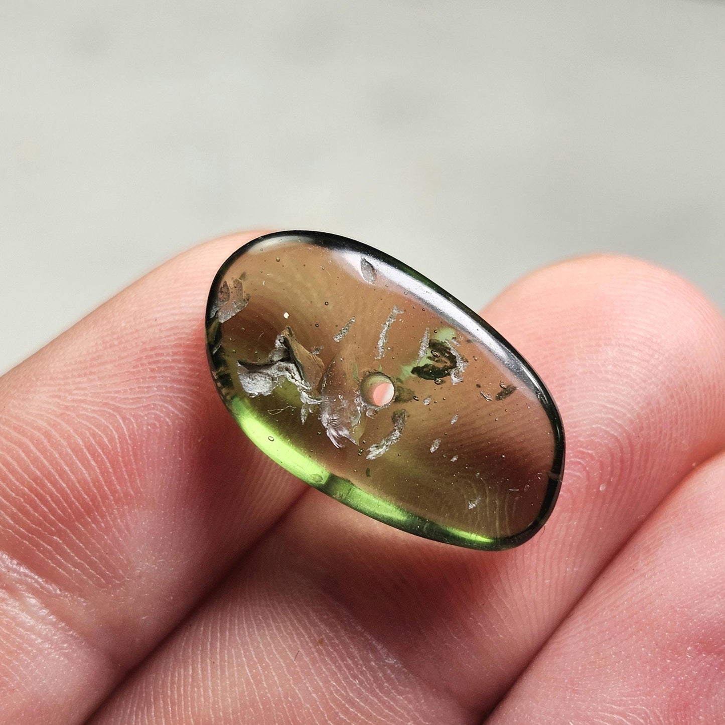 Polished Moldavite Bead