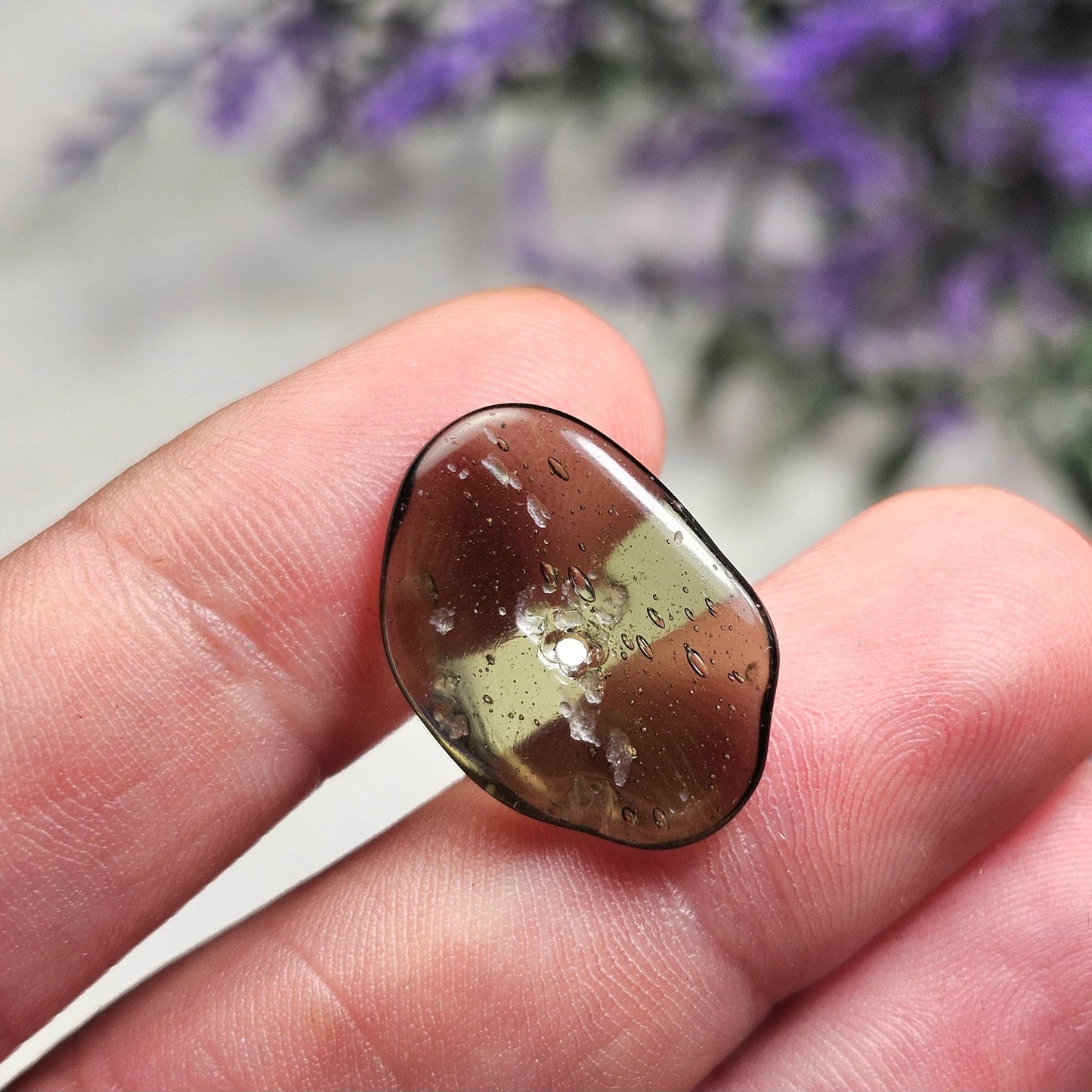 Polished Moldavite Bead