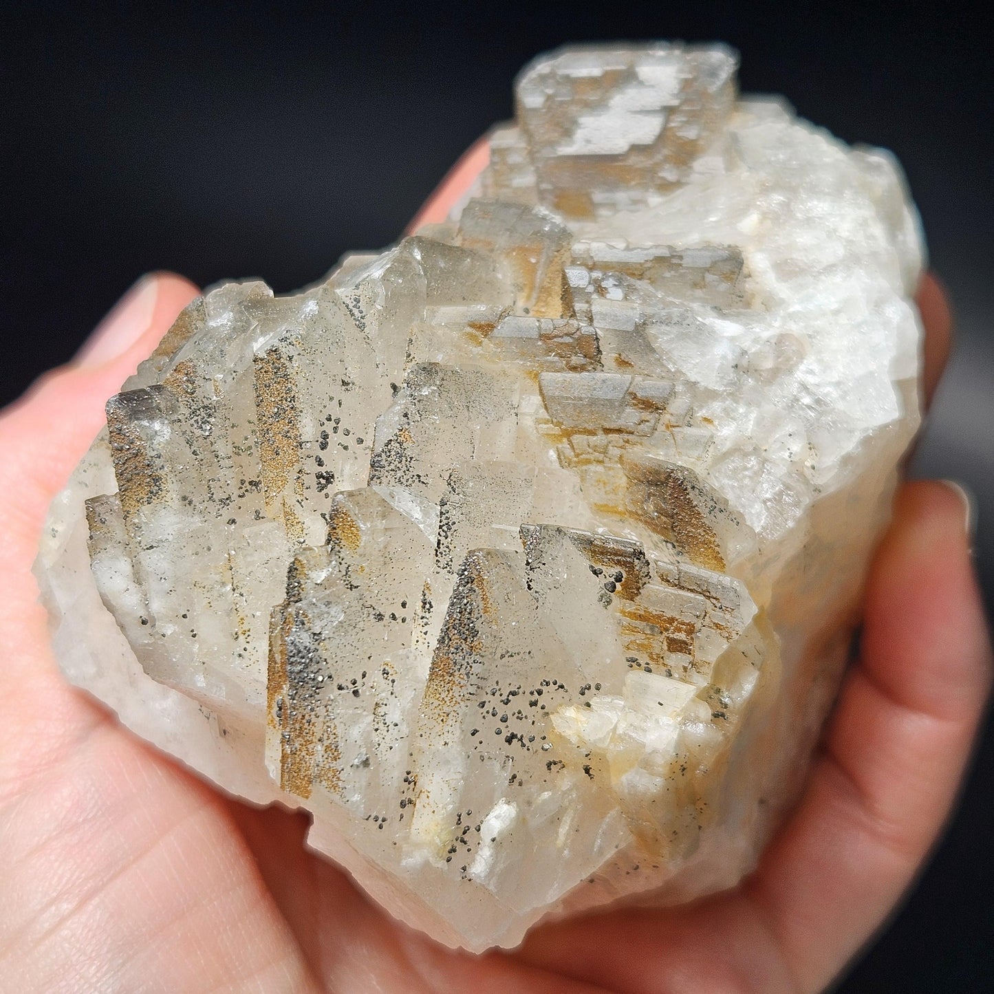 Tabular Black Barite with Marcasite