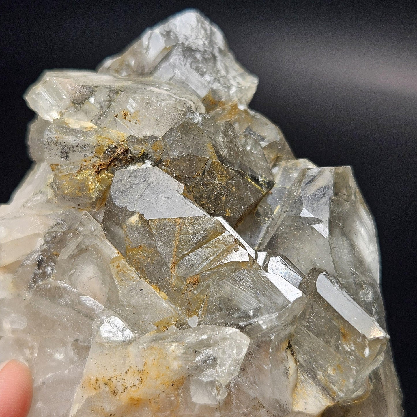 Tabular Black Barite with Marcasite