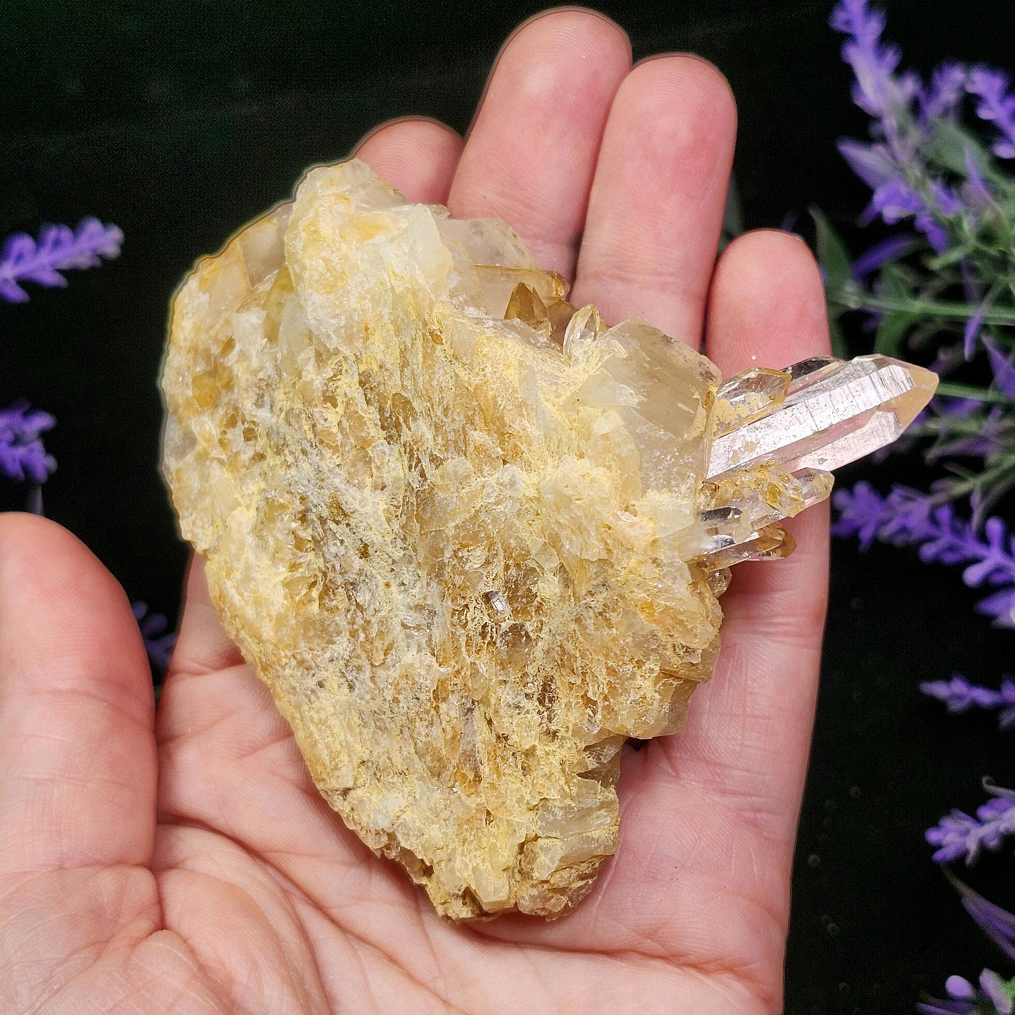 Golden Lemurian Quartz Cluster 122g