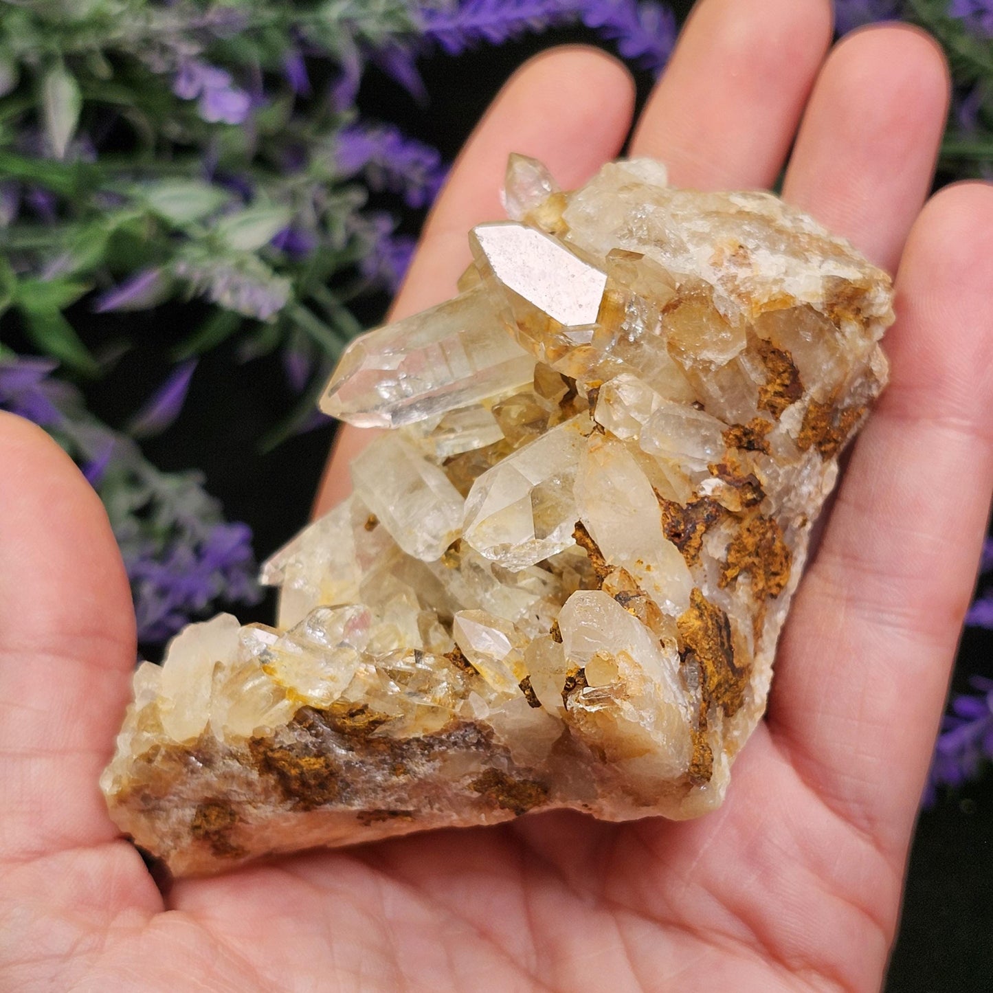 Golden Lemurian Quartz Cluster 161g