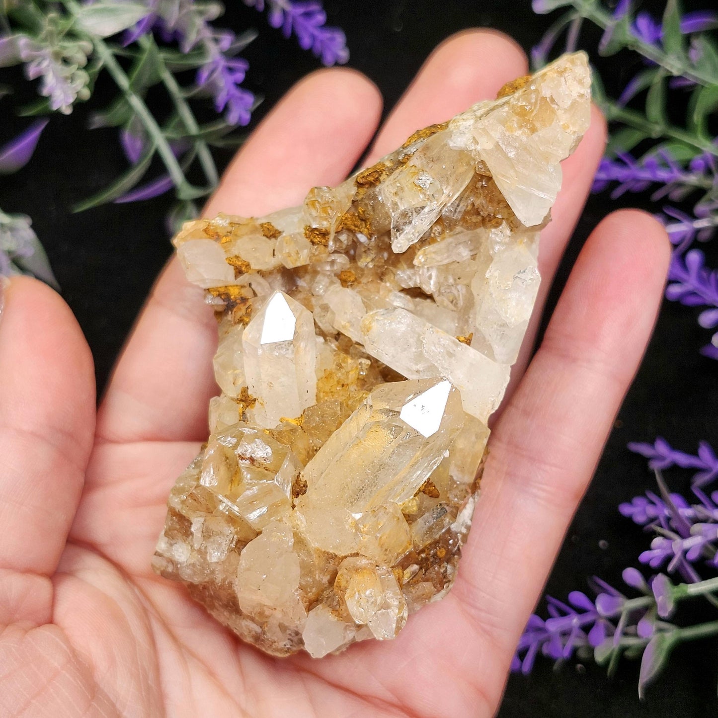 Golden Lemurian Quartz Cluster 161g