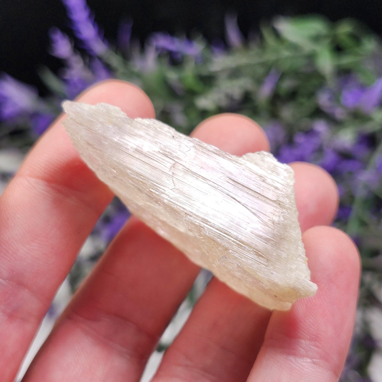 Etched Yellow Kunzite Crystal