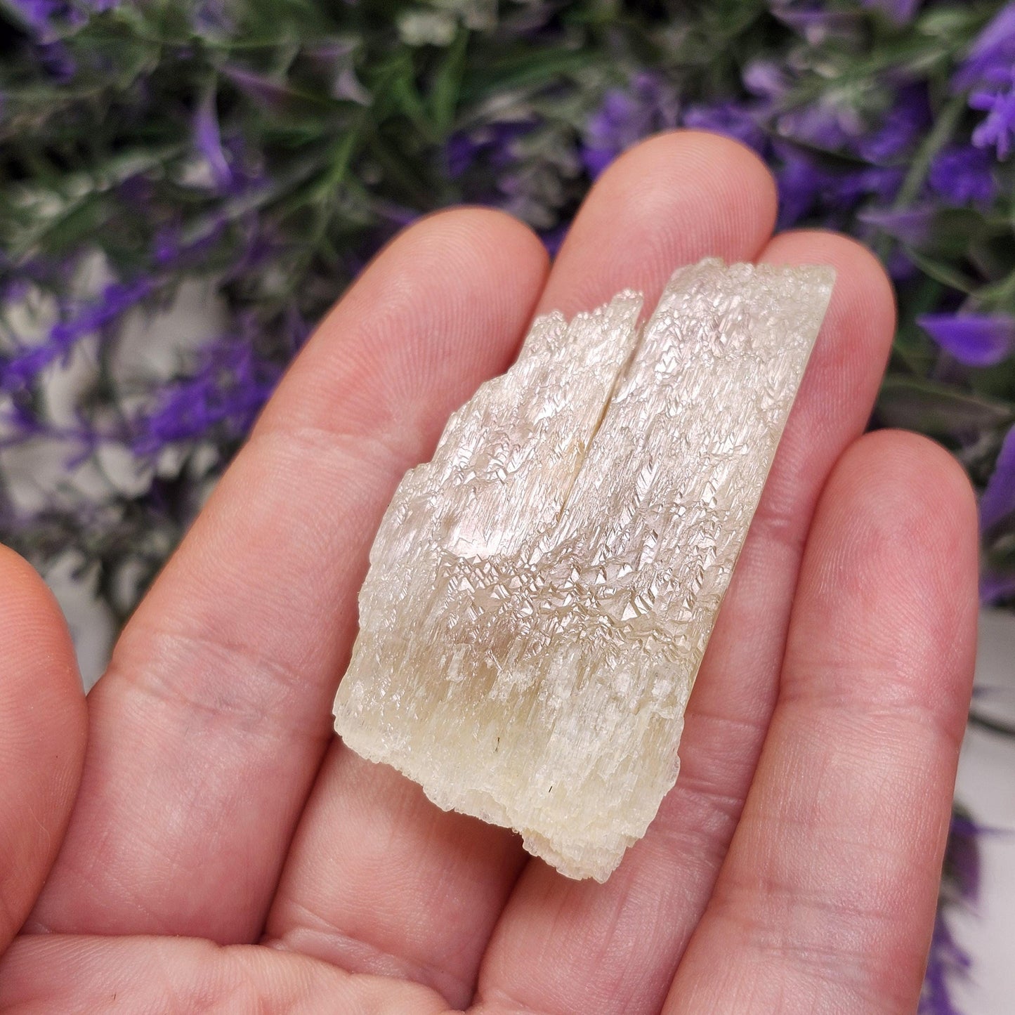 Etched Yellow Kunzite Crystal