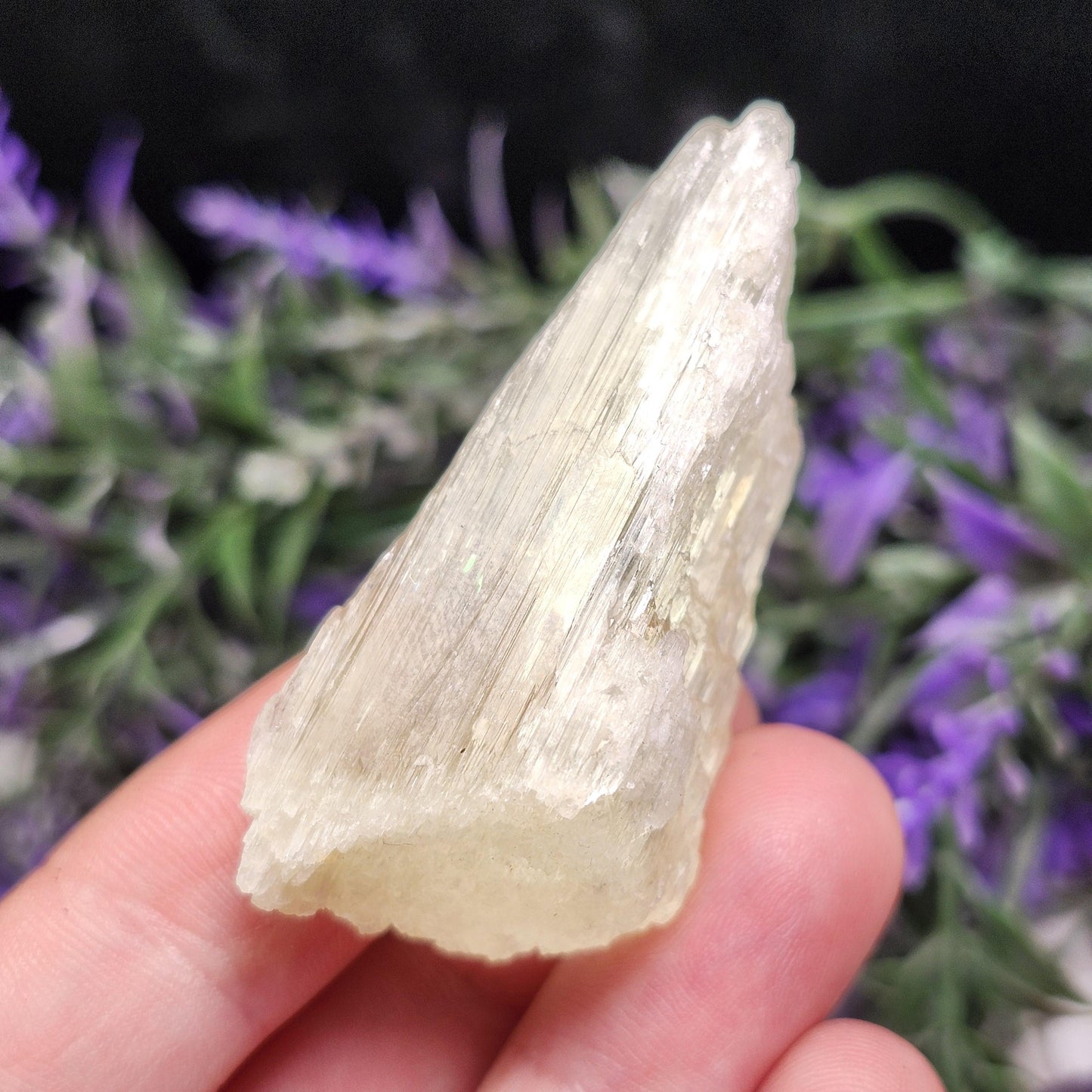 Etched Yellow Kunzite Crystal
