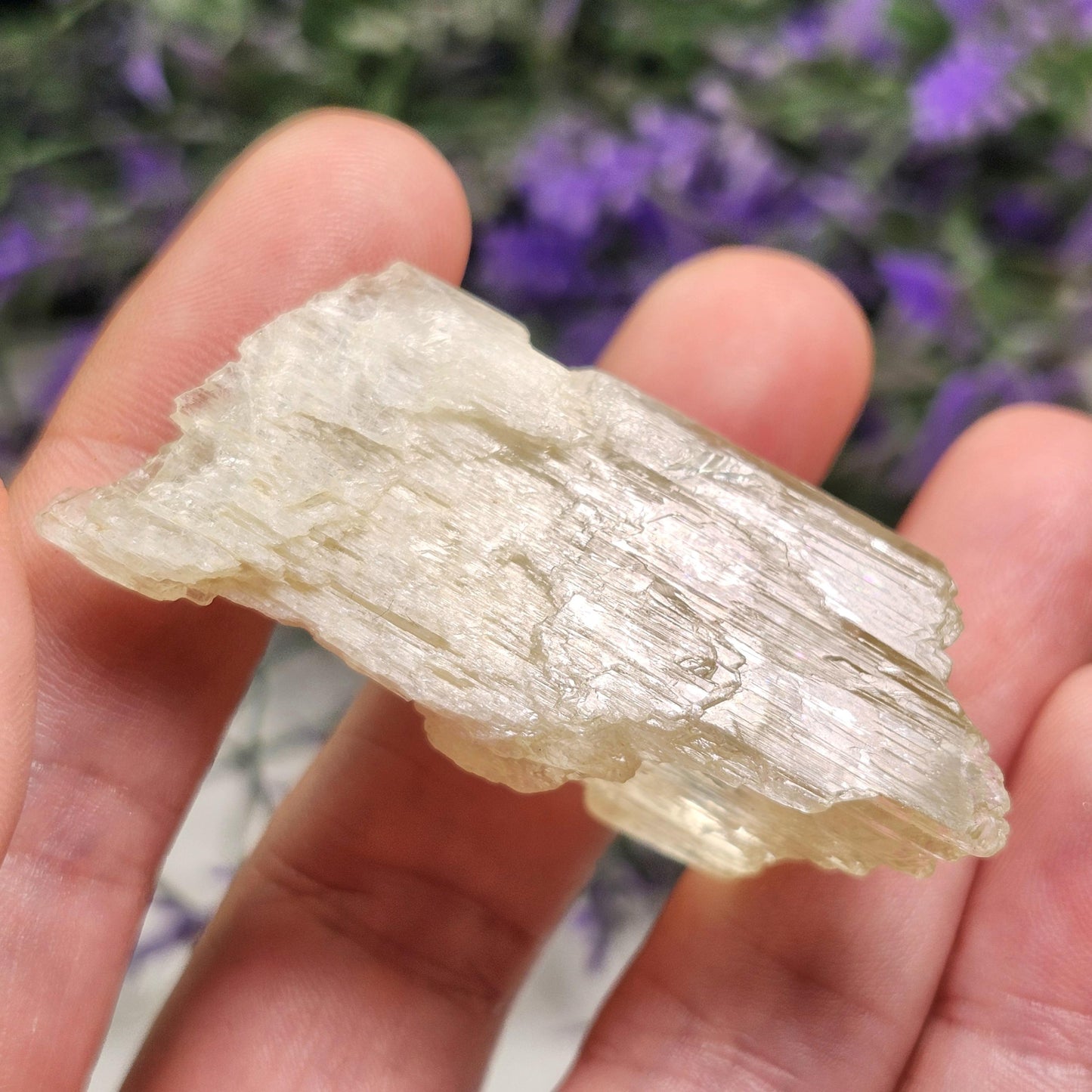 Etched Yellow Kunzite Crystal