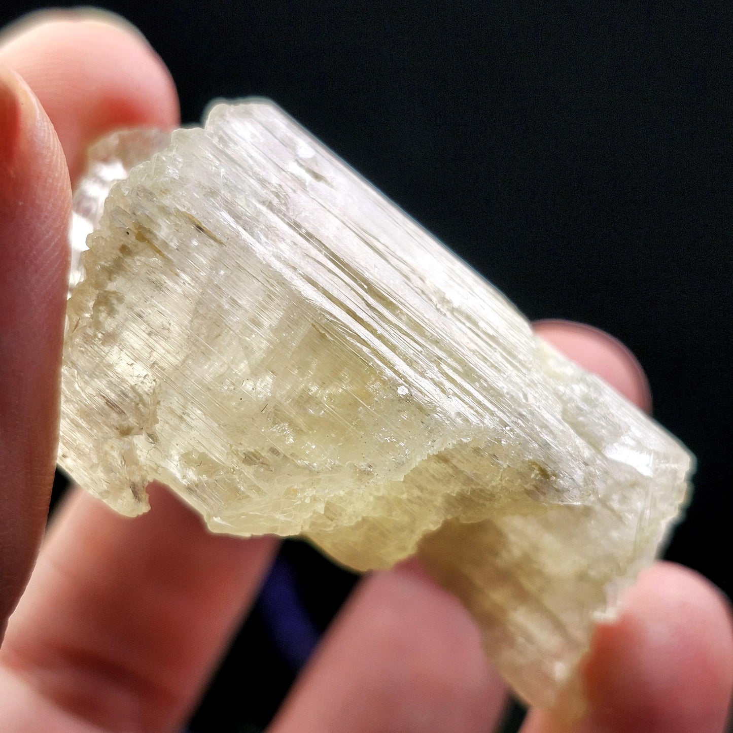 Etched Yellow Kunzite Crystal