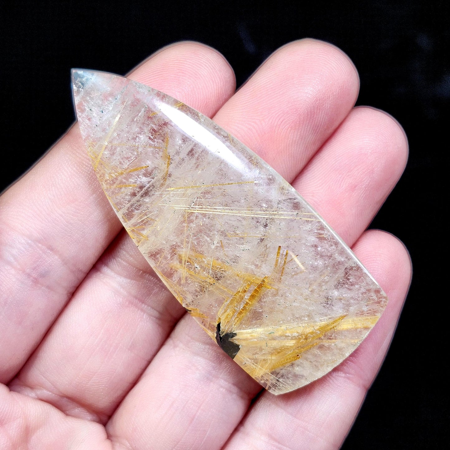 Polished Hematite Rutile Star Cabochon