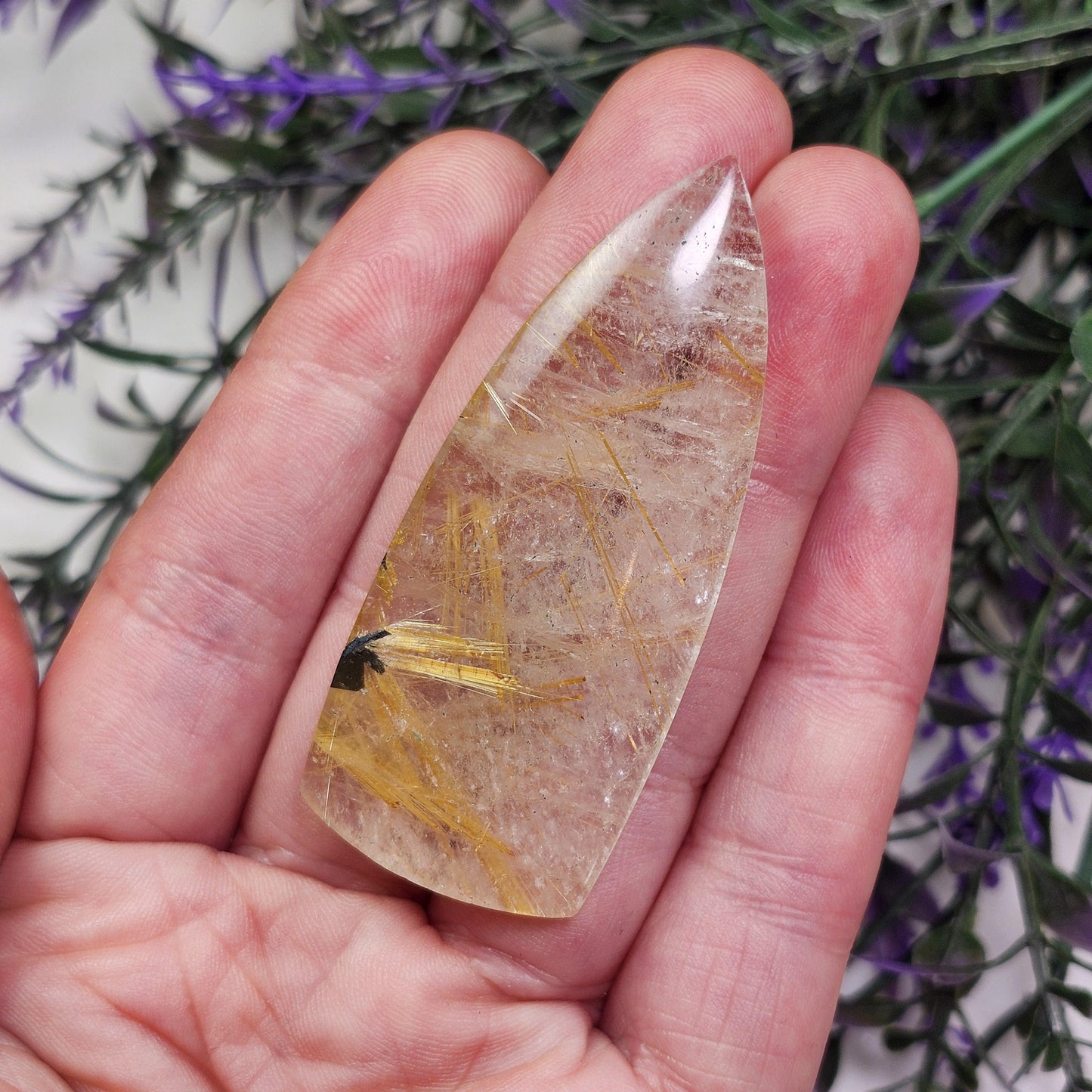 Polished Hematite Rutile Star Cabochon