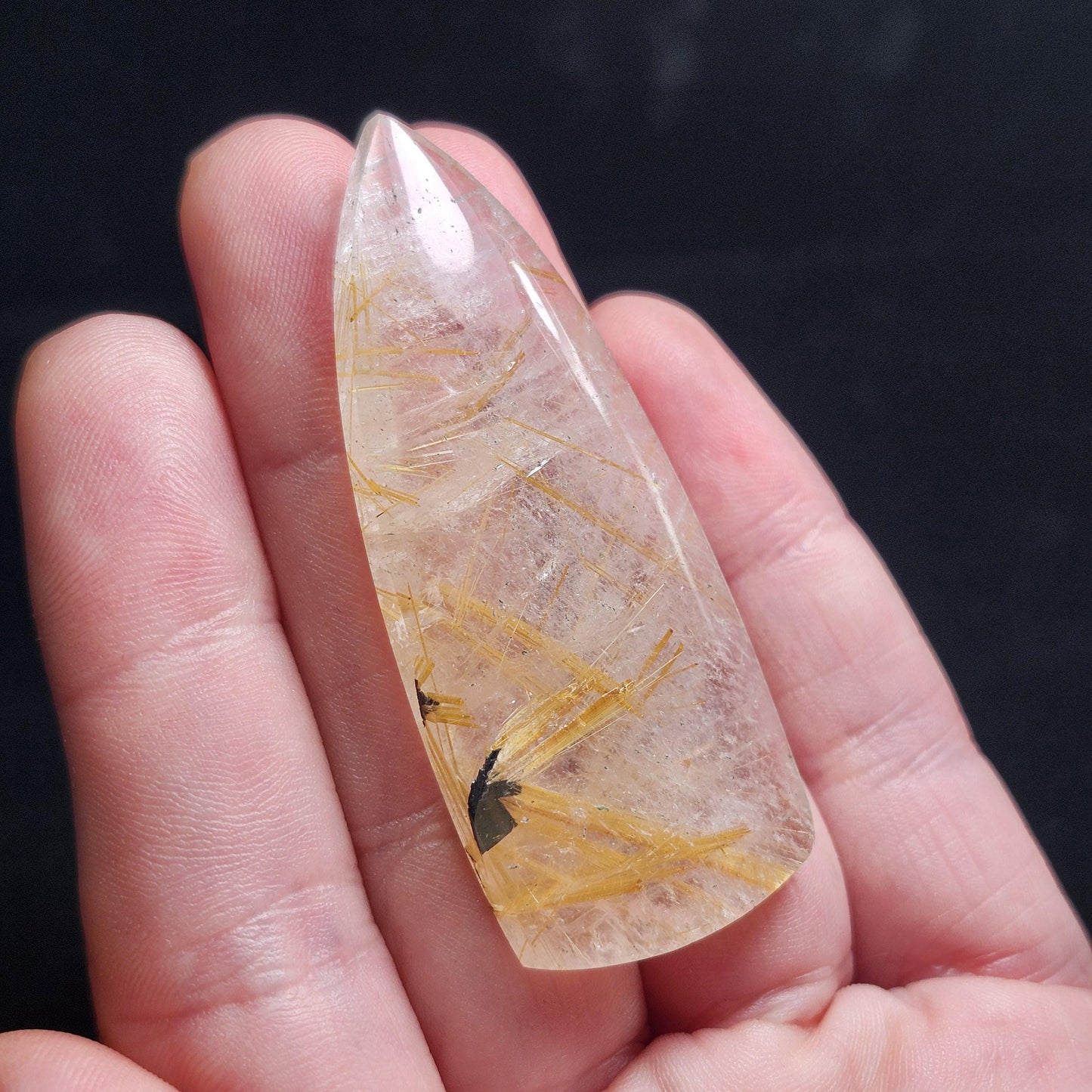 Polished Hematite Rutile Star Cabochon