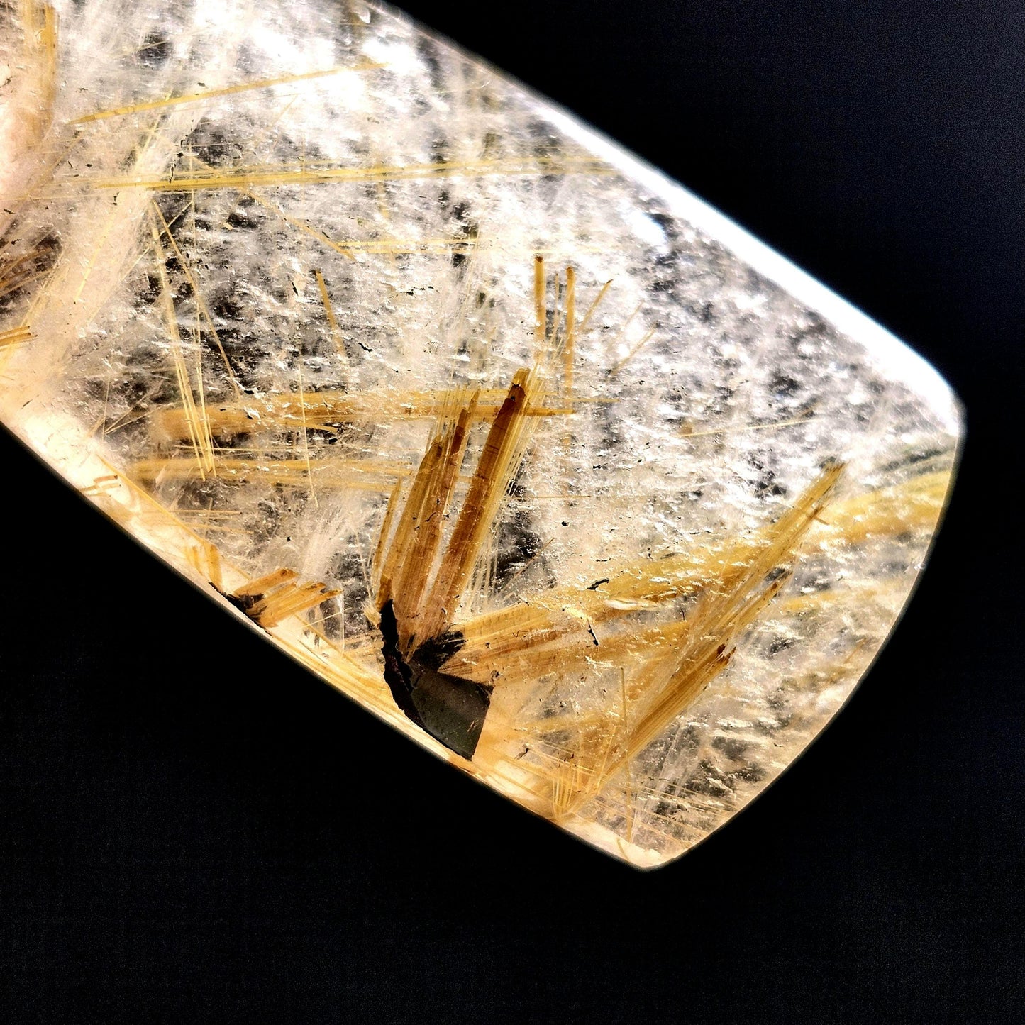 Polished Hematite Rutile Star Cabochon