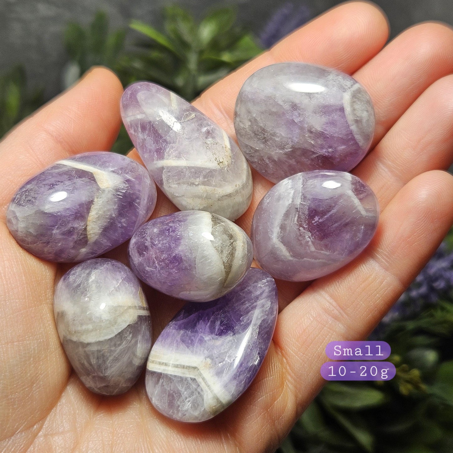 Chevron Amethyst Palm Stone