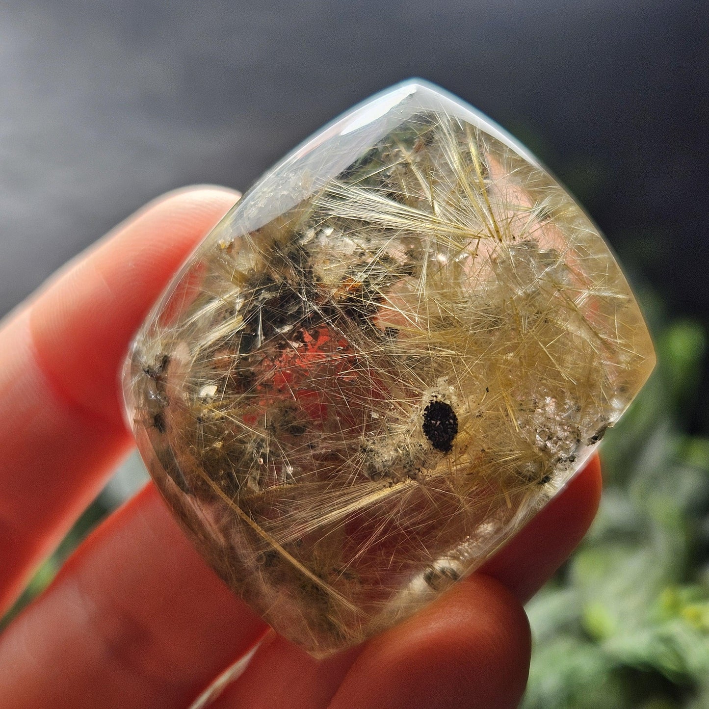 Polished Hematite Rutile Star Cabochon
