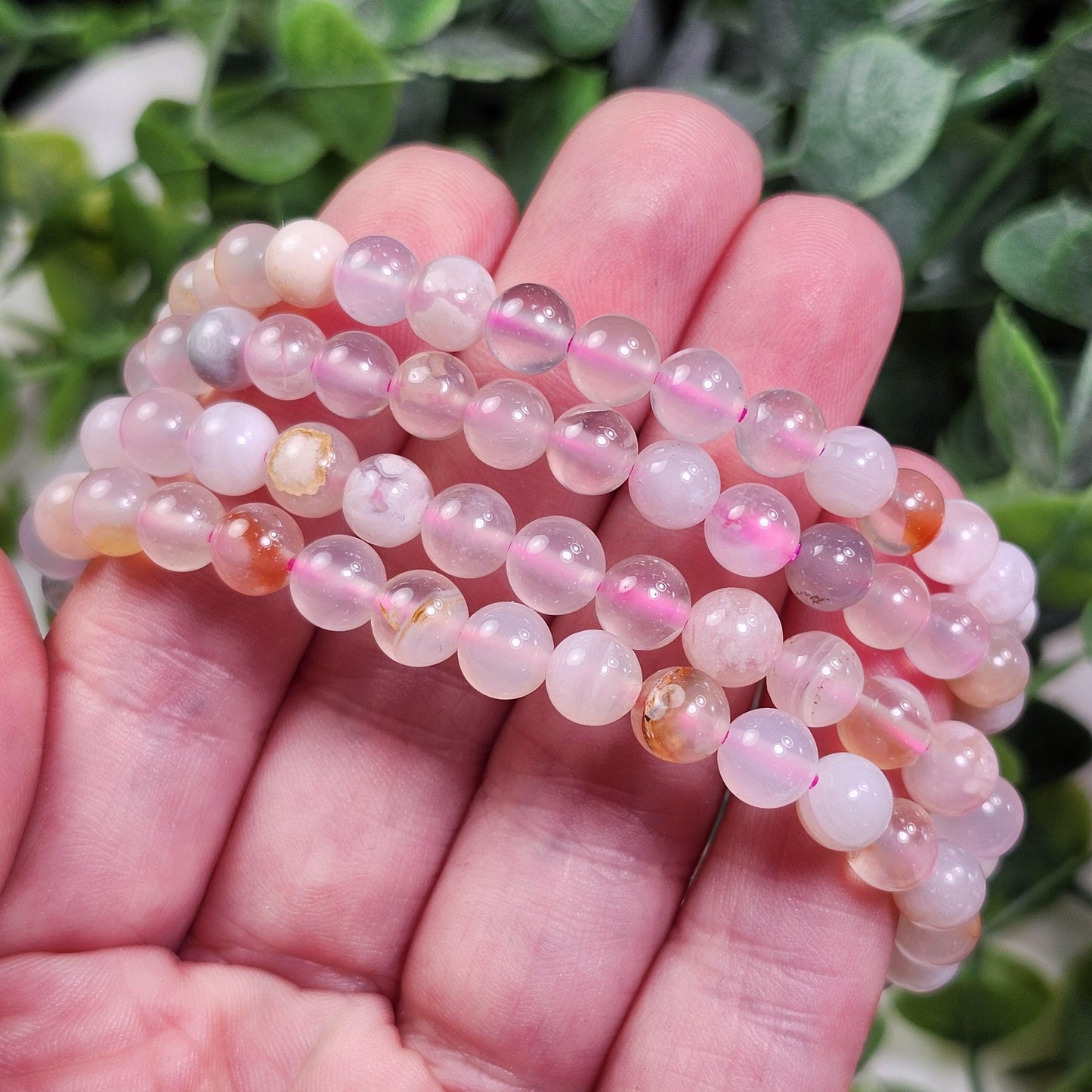 Cherry Blossom Agate Bracelet